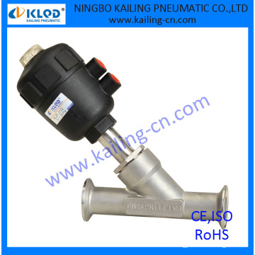 Válvulas de conexión tri-clamp con actuador de plástico, cuerpo de acero inoxidable, KLJZF-1 &quot;-Q